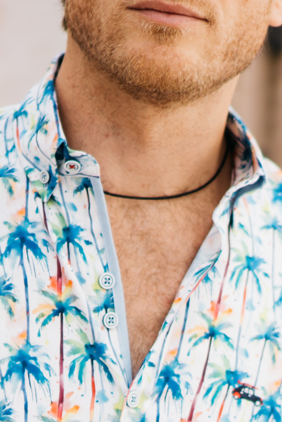 Camisa hombre regular fit palmeras multicolor