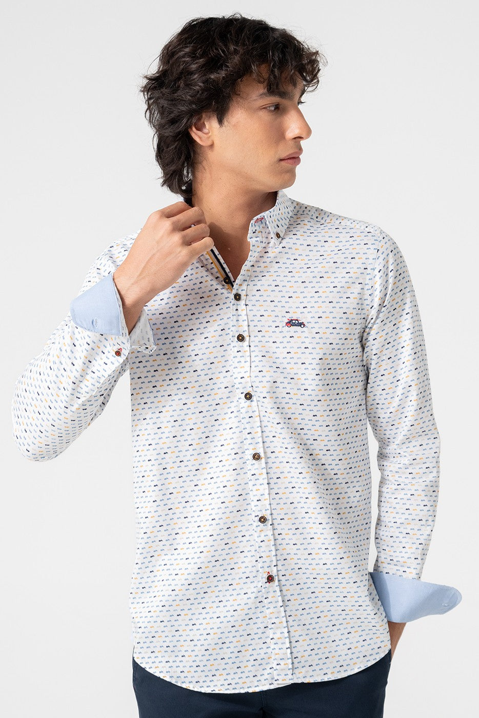 Camisa estampada motos de nieve slim fit
