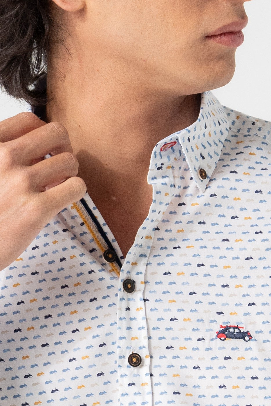 Camisa estampada motos de nieve slim fit