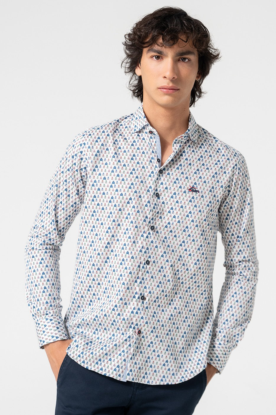 Camisa estampado multicolor de robots