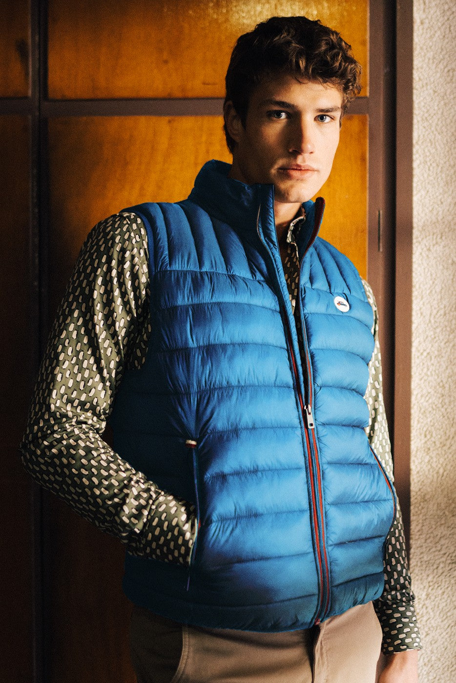 Chaleco acolchado hombre azul