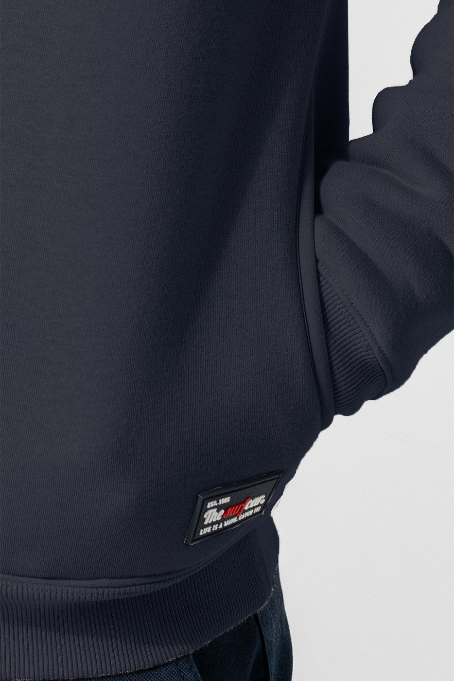 Sudadera hombre cuello cremallera gris