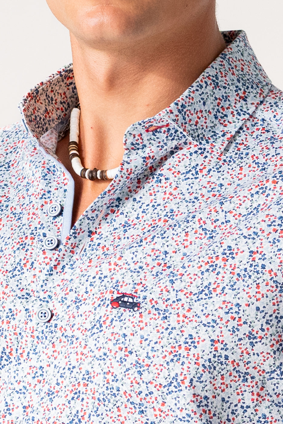 Camisa estampado liberty rojo hombre