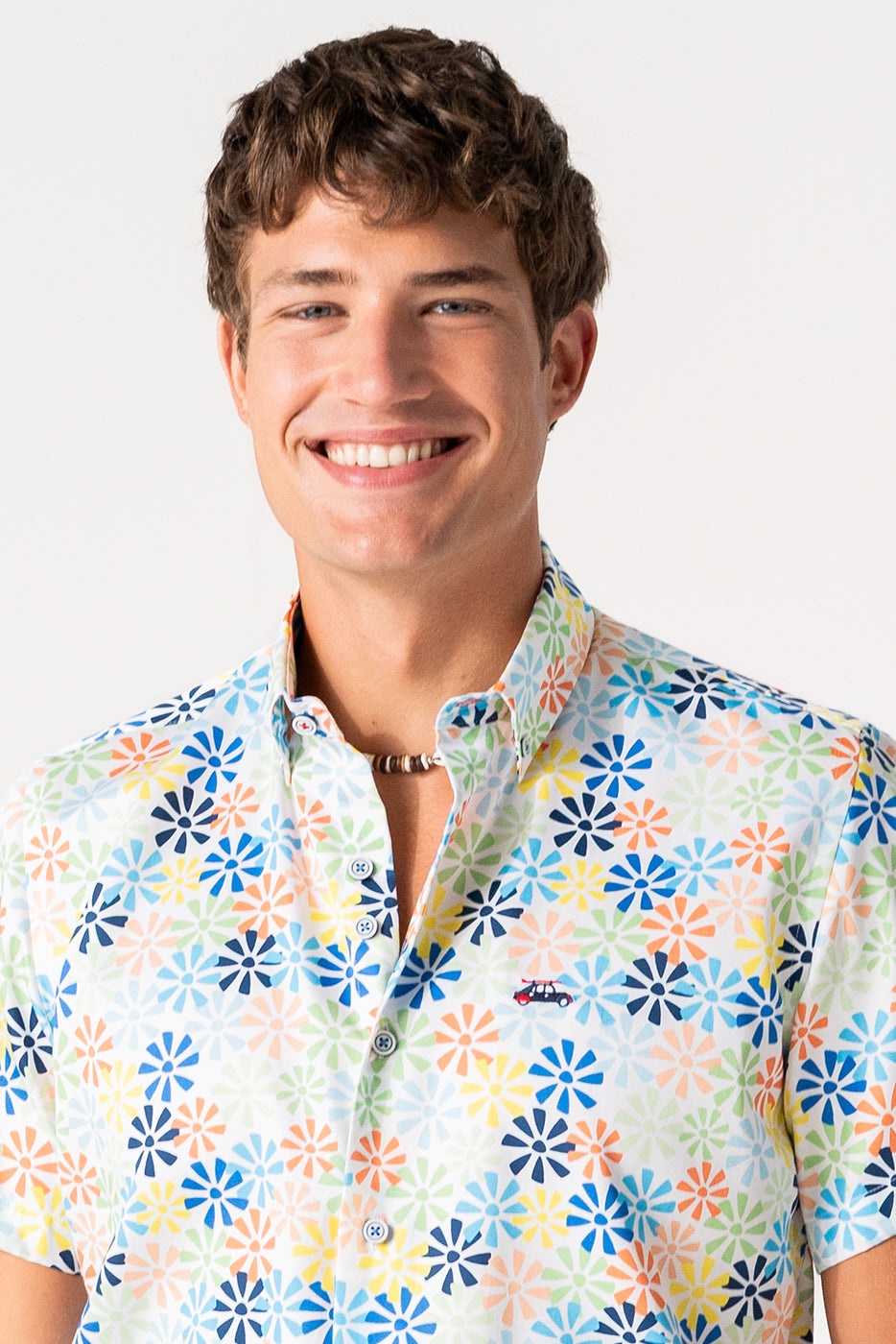 Camisa manga corta hombre estampado multicolor