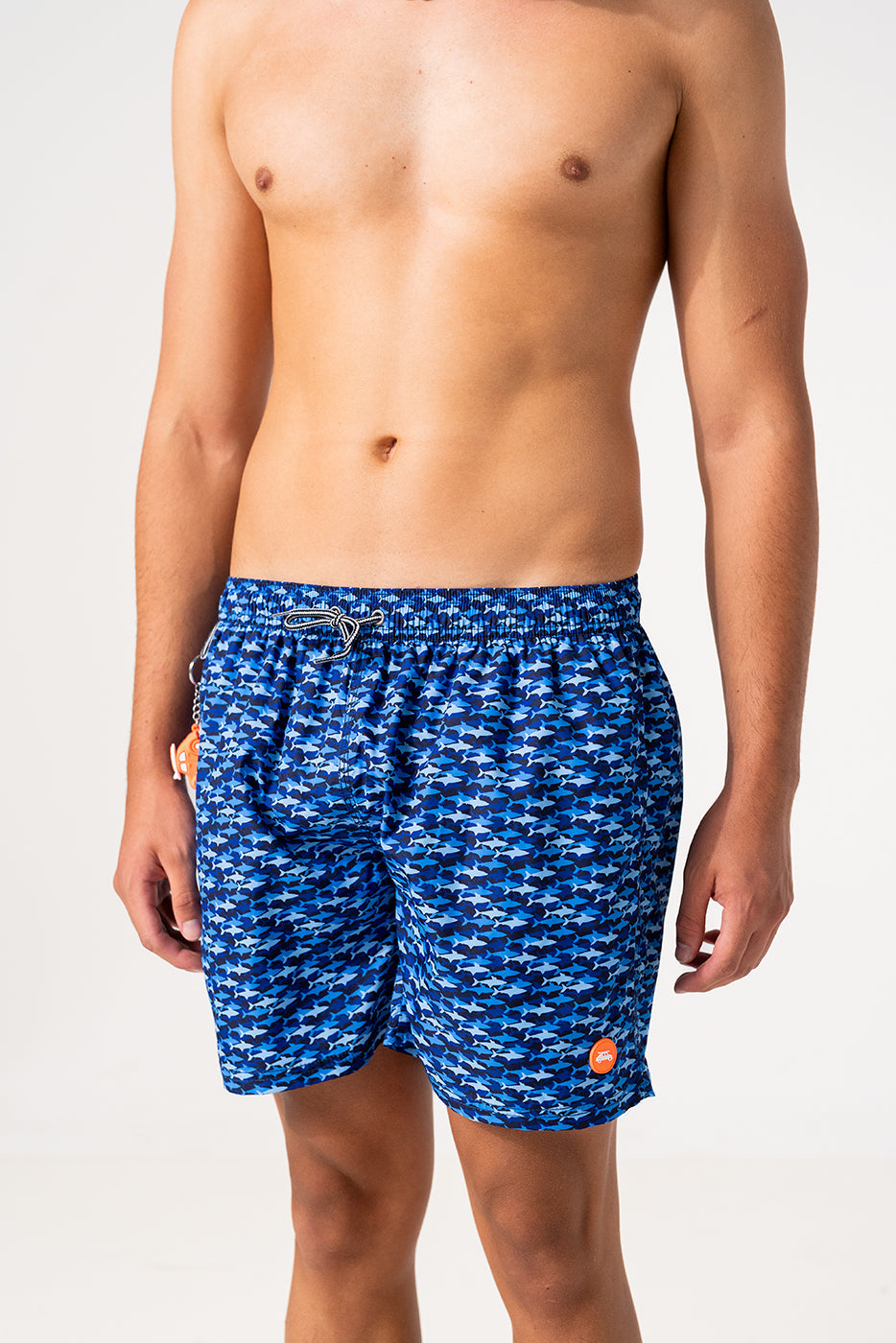 Bañador estampado tiburones azules