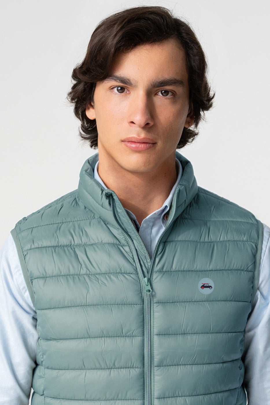 Chaleco acolchado verde hombre