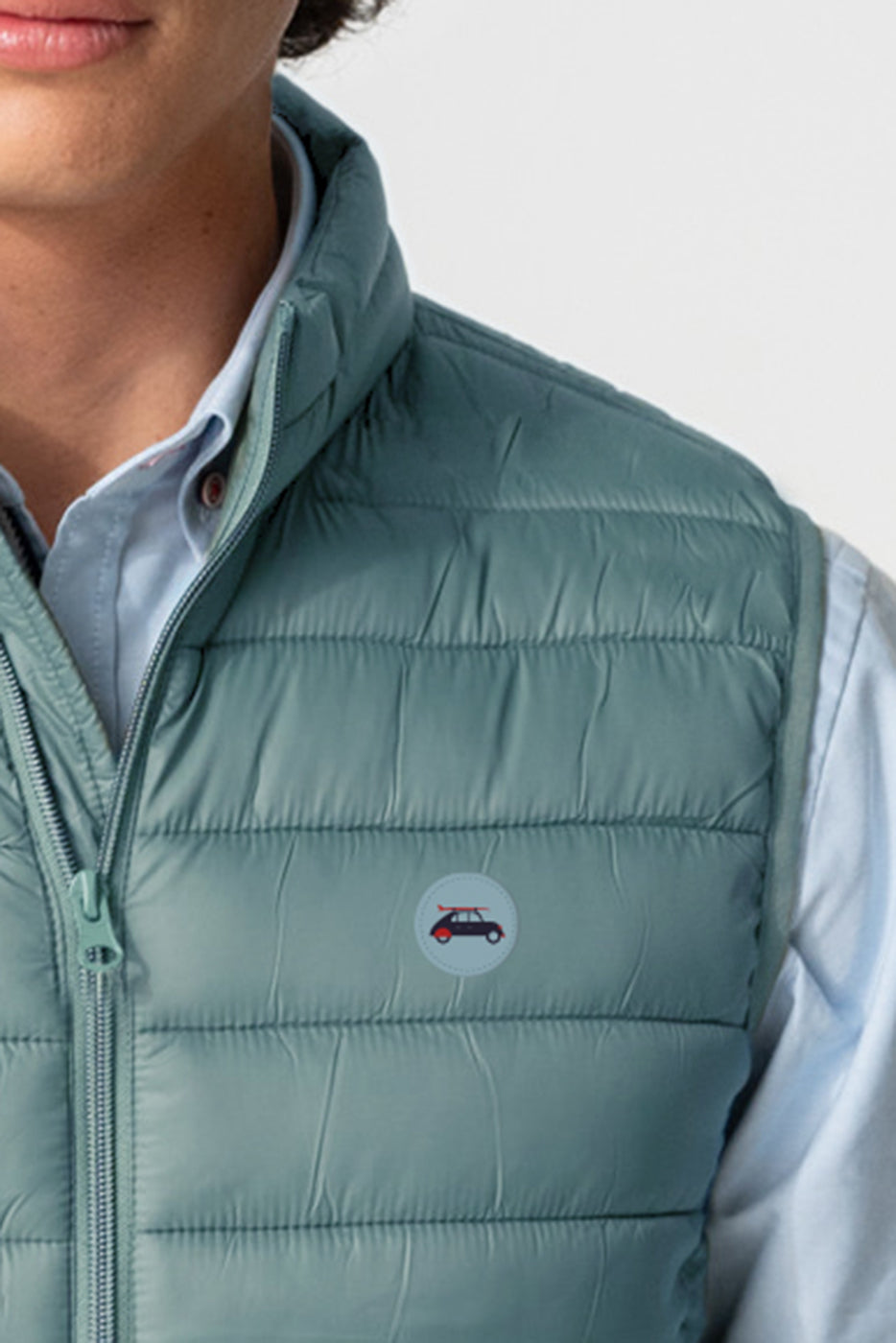 Chaleco acolchado verde hombre