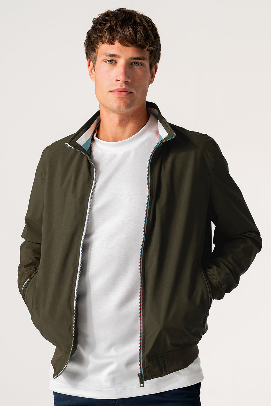 Chaqueta bomber hombre color caqui