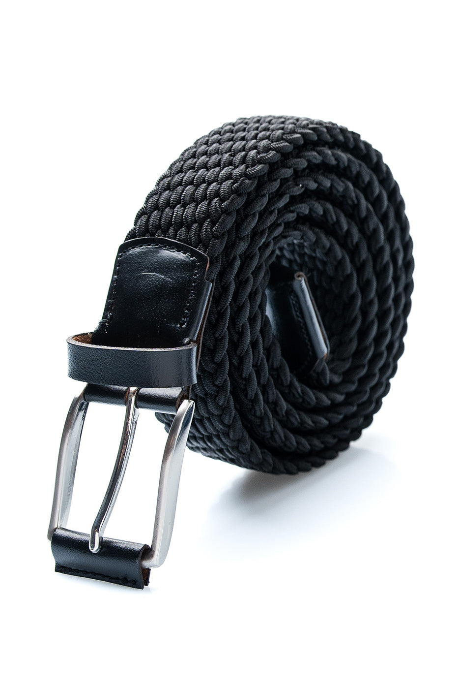 Cinturón trenzado elástico negro