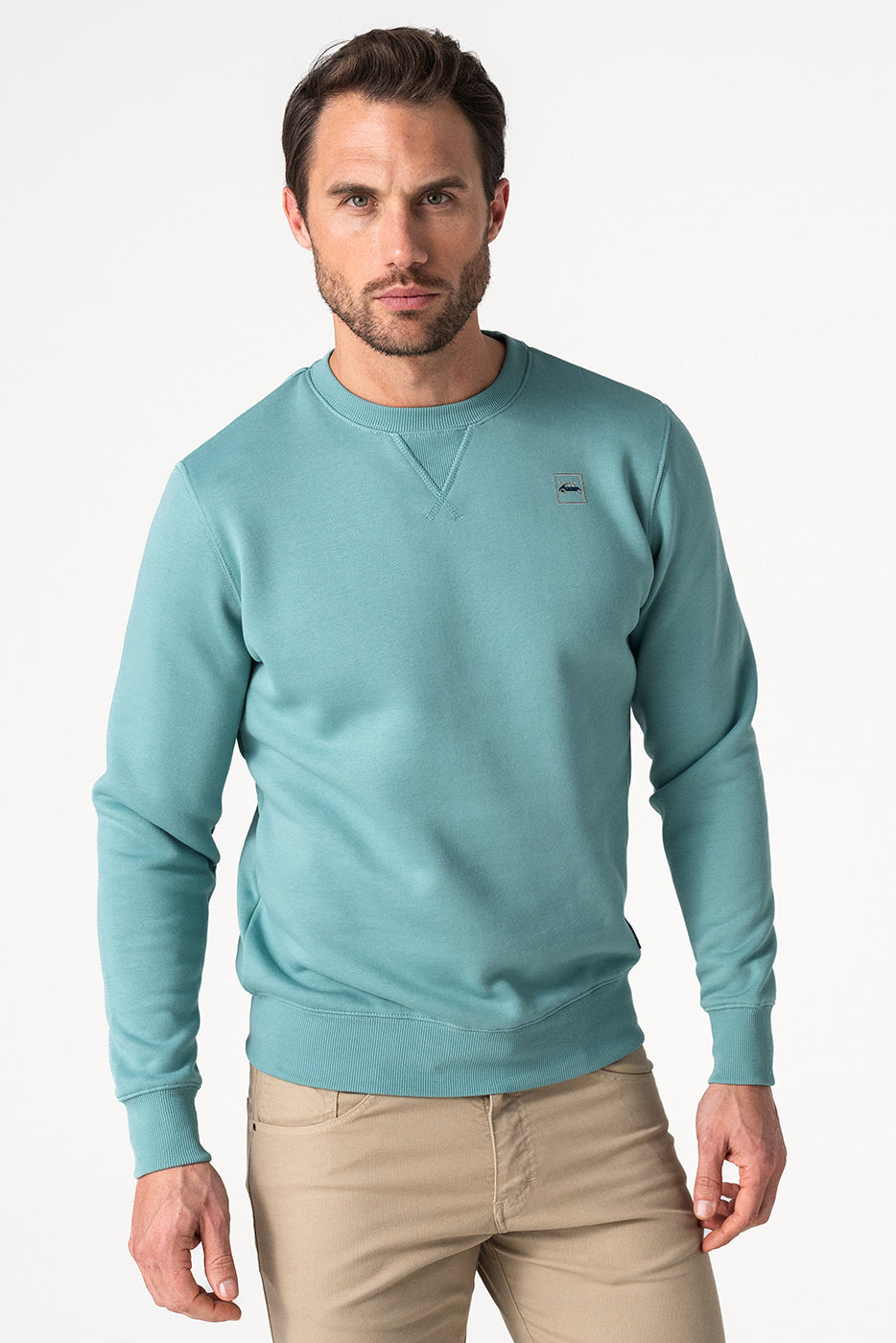 Sudadera hombre cuello redondo verde