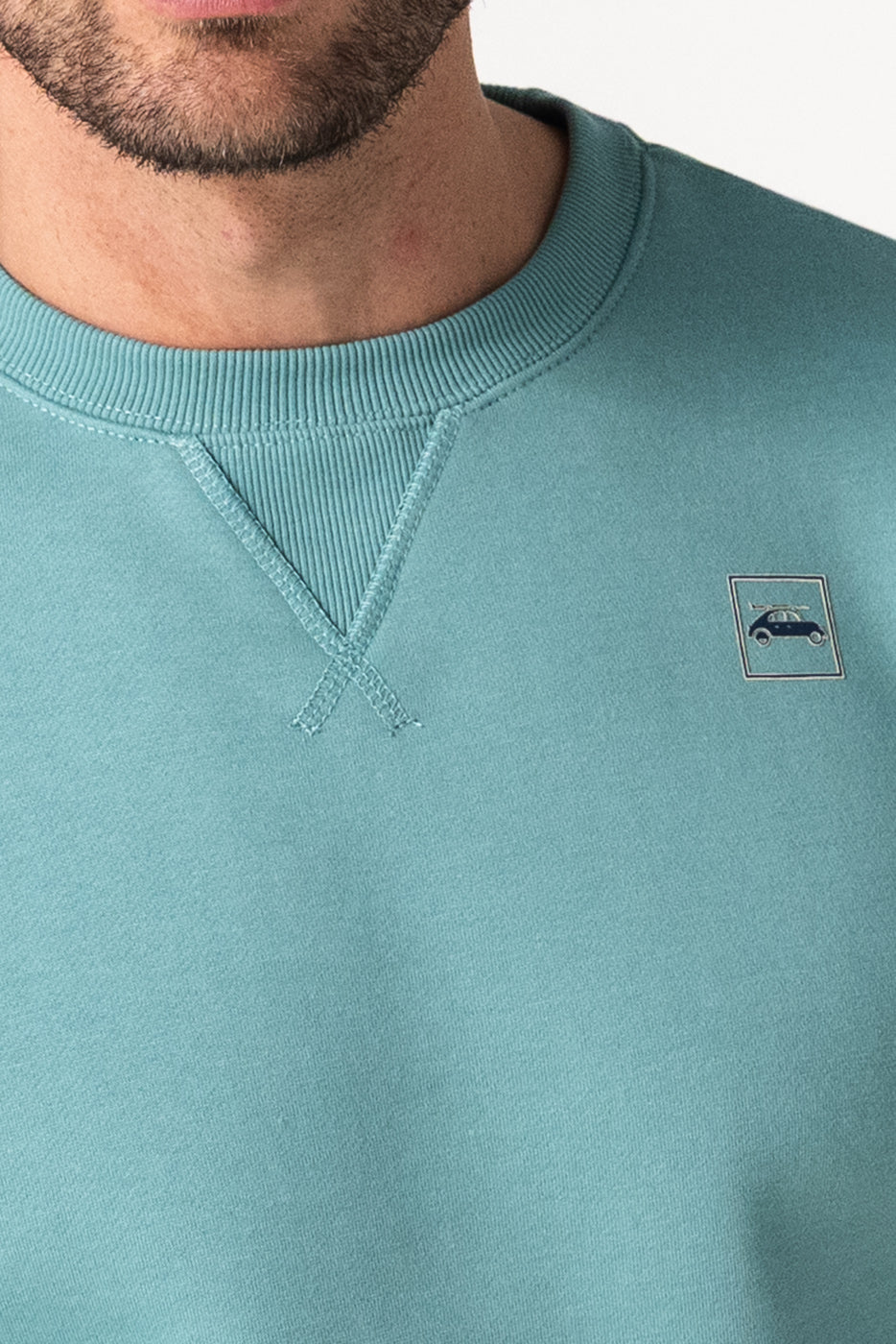 Sudadera hombre cuello redondo verde