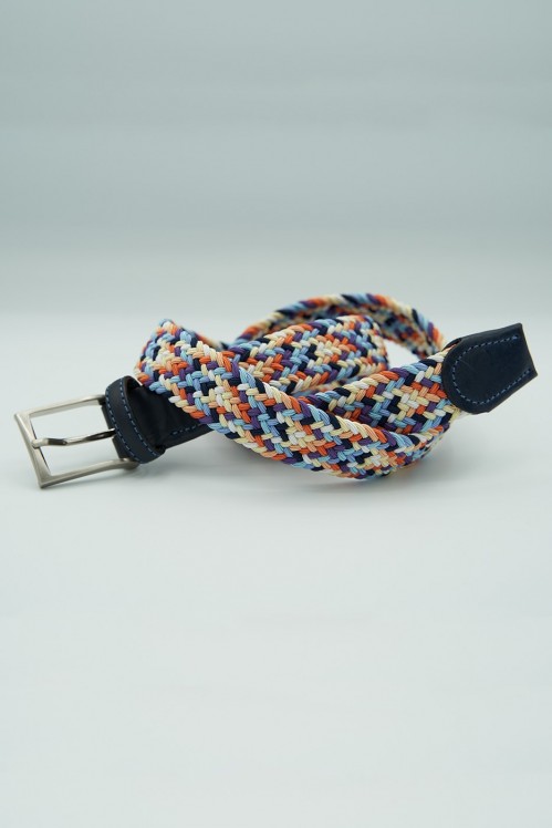 Cinturón trenzado elástico multicolor