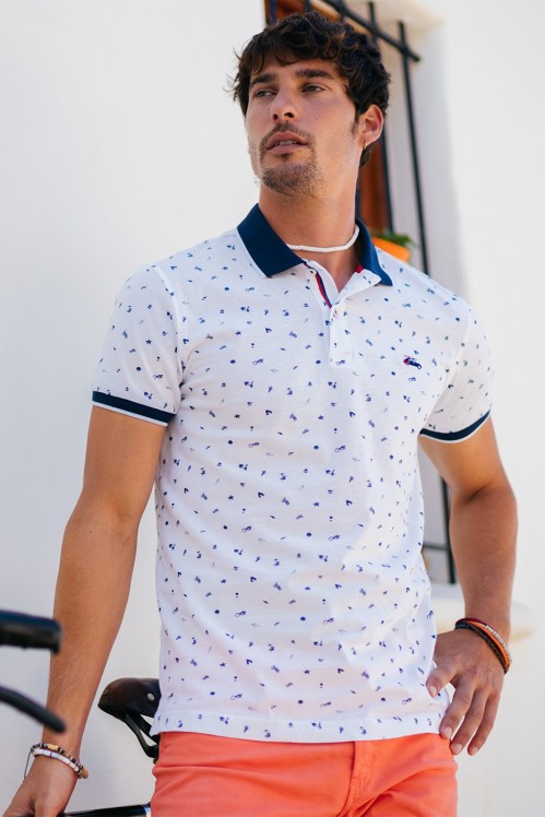 Kurzarm-Poloshirt mit sommerlichen Details