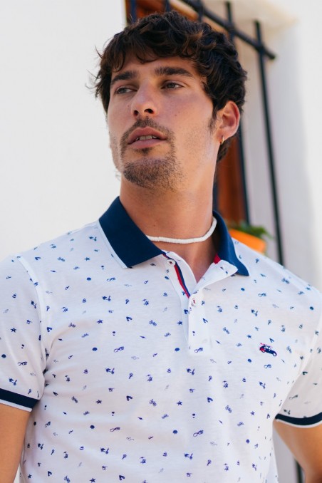 Kurzarm-Poloshirt mit sommerlichen Details