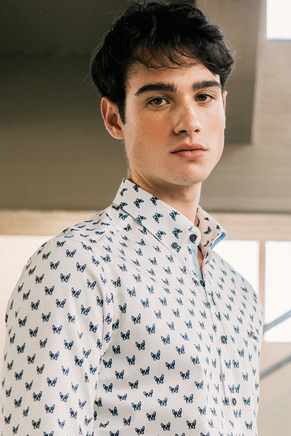 Camisa hombre estampado bulldog francés