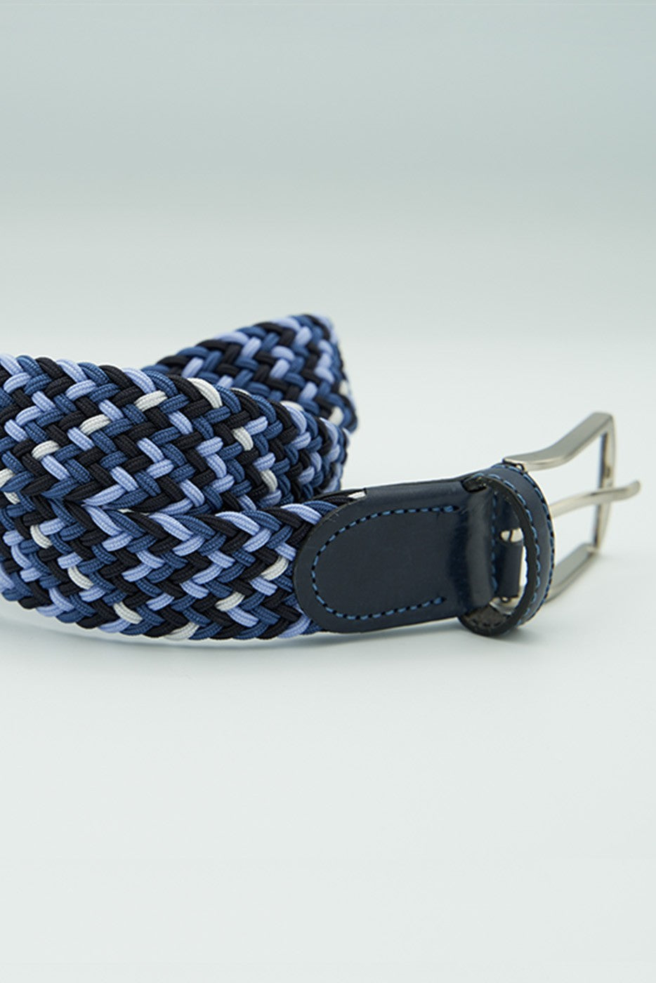 Cinturón trenzado elástico tonos azules