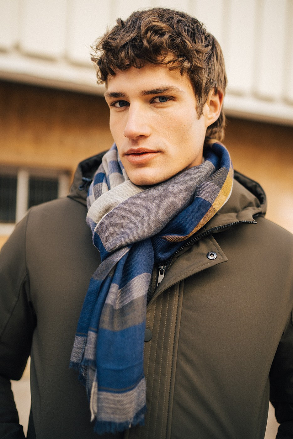 Bufanda fular cuadros colores