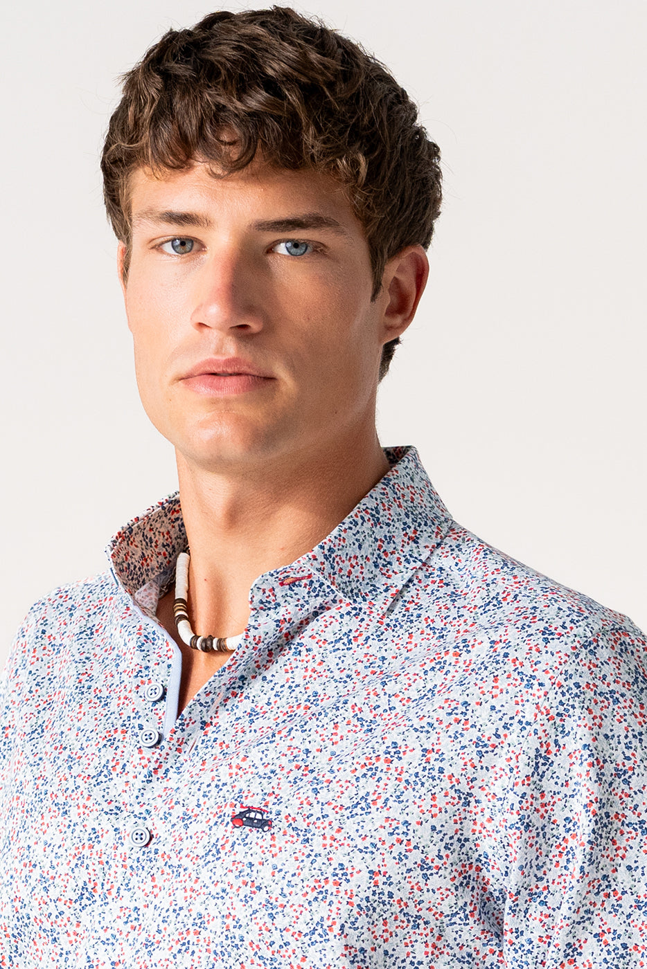 Camisa estampado liberty rojo hombre