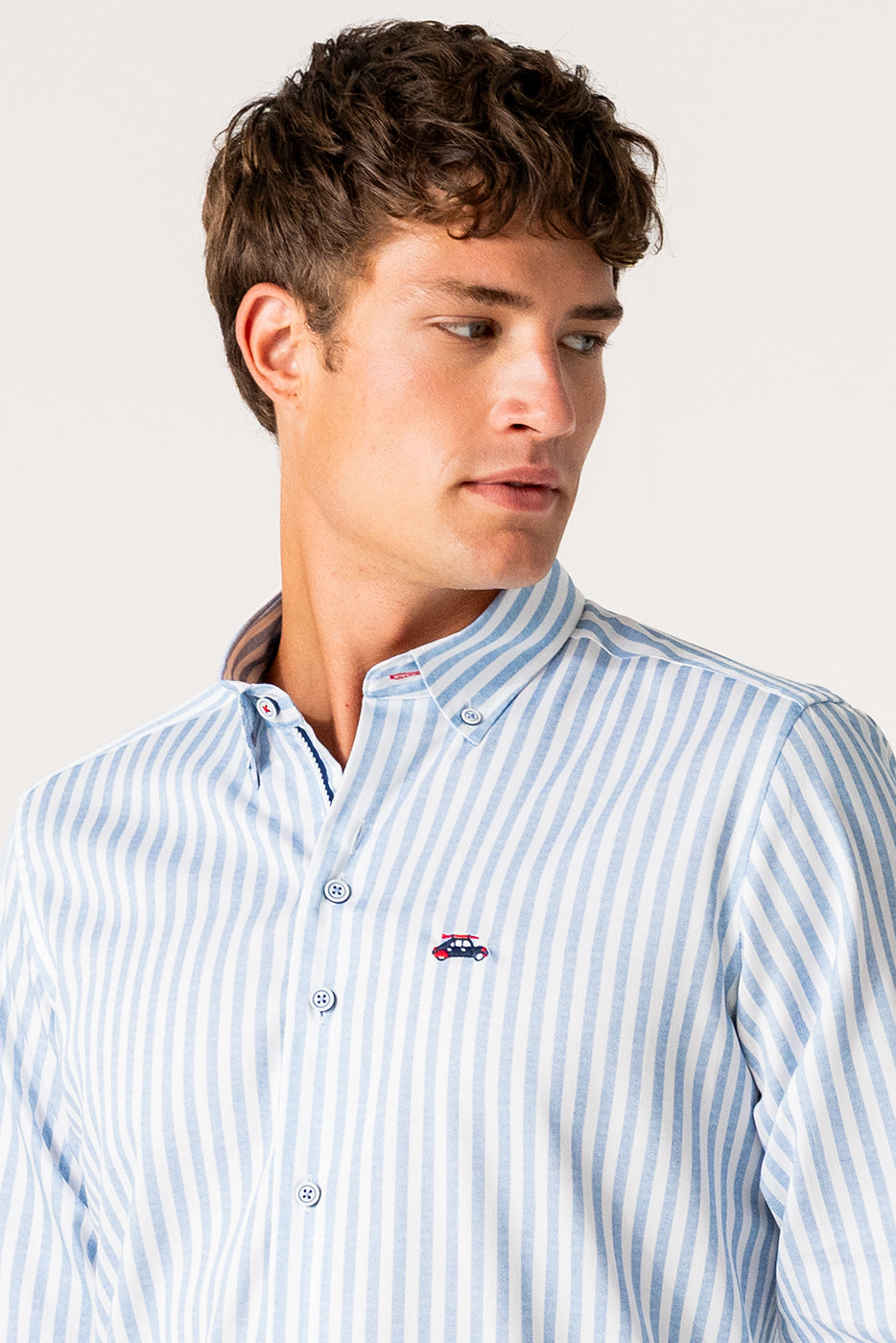 Camisa hombre rayas azules 