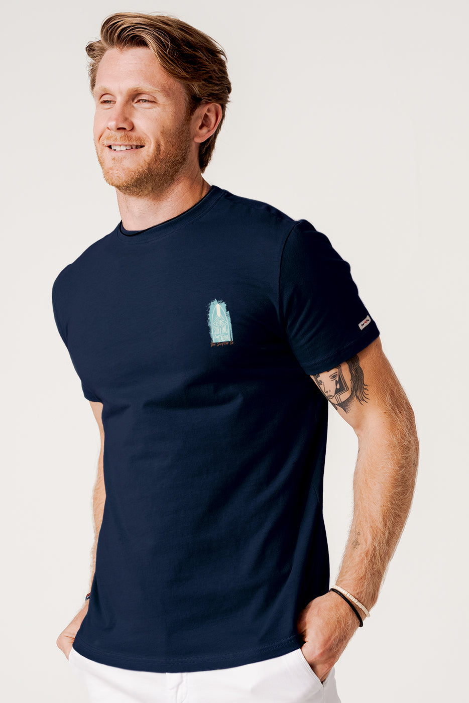Camiseta marino tablas de surf hombre