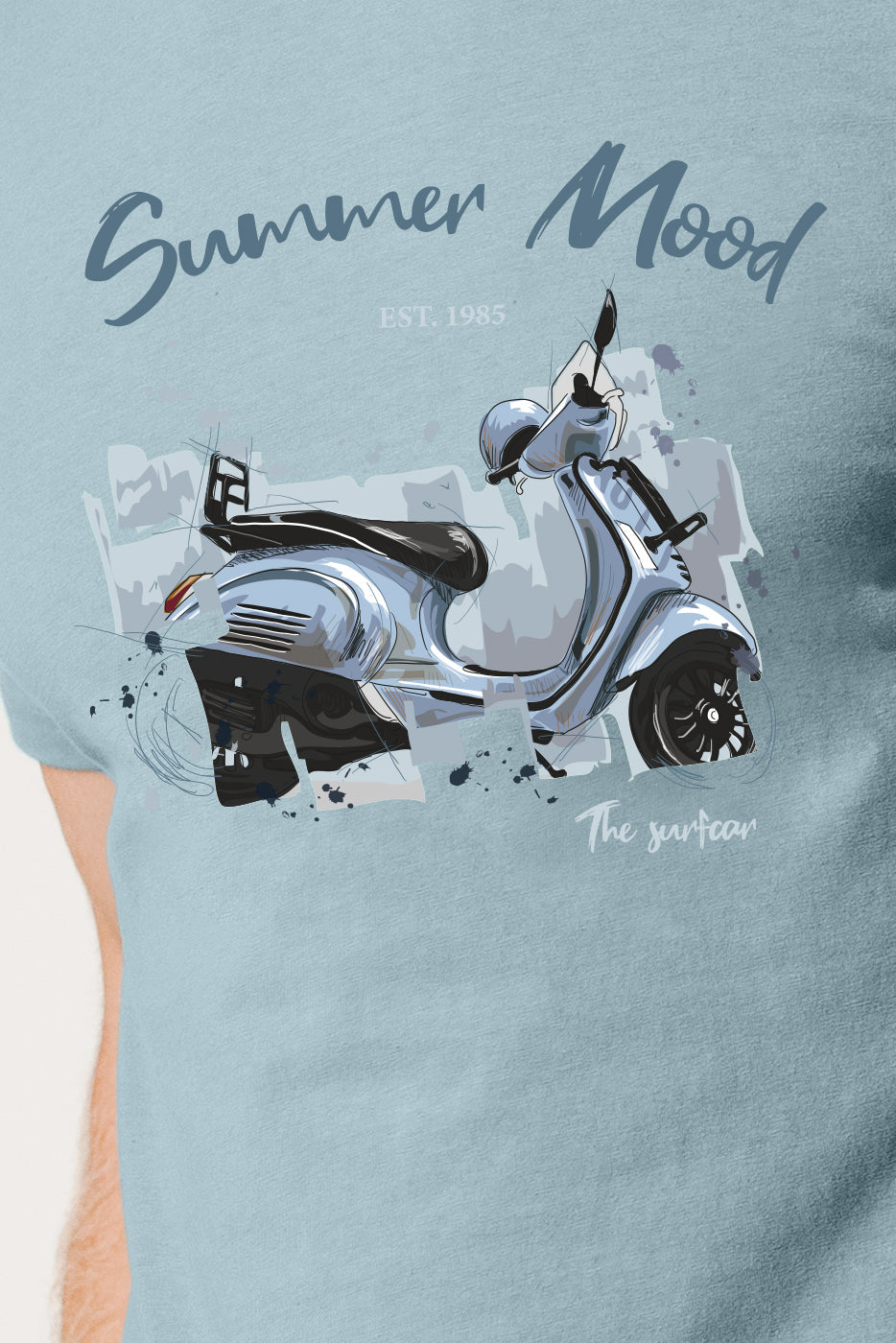 Camiseta hombre azul estampado vespa