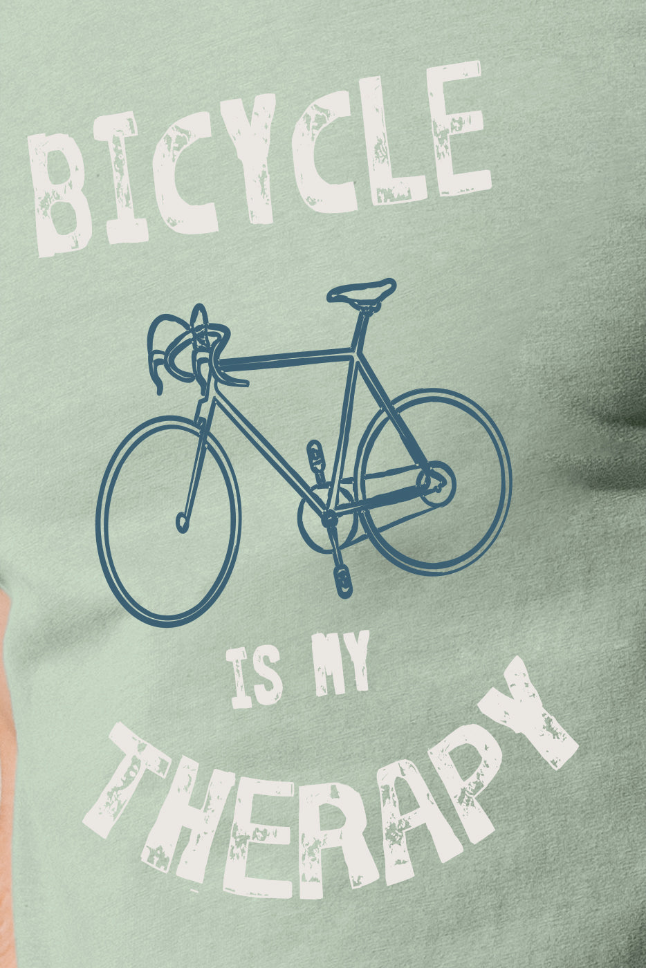 Camiseta verde hombre estampado bicicleta