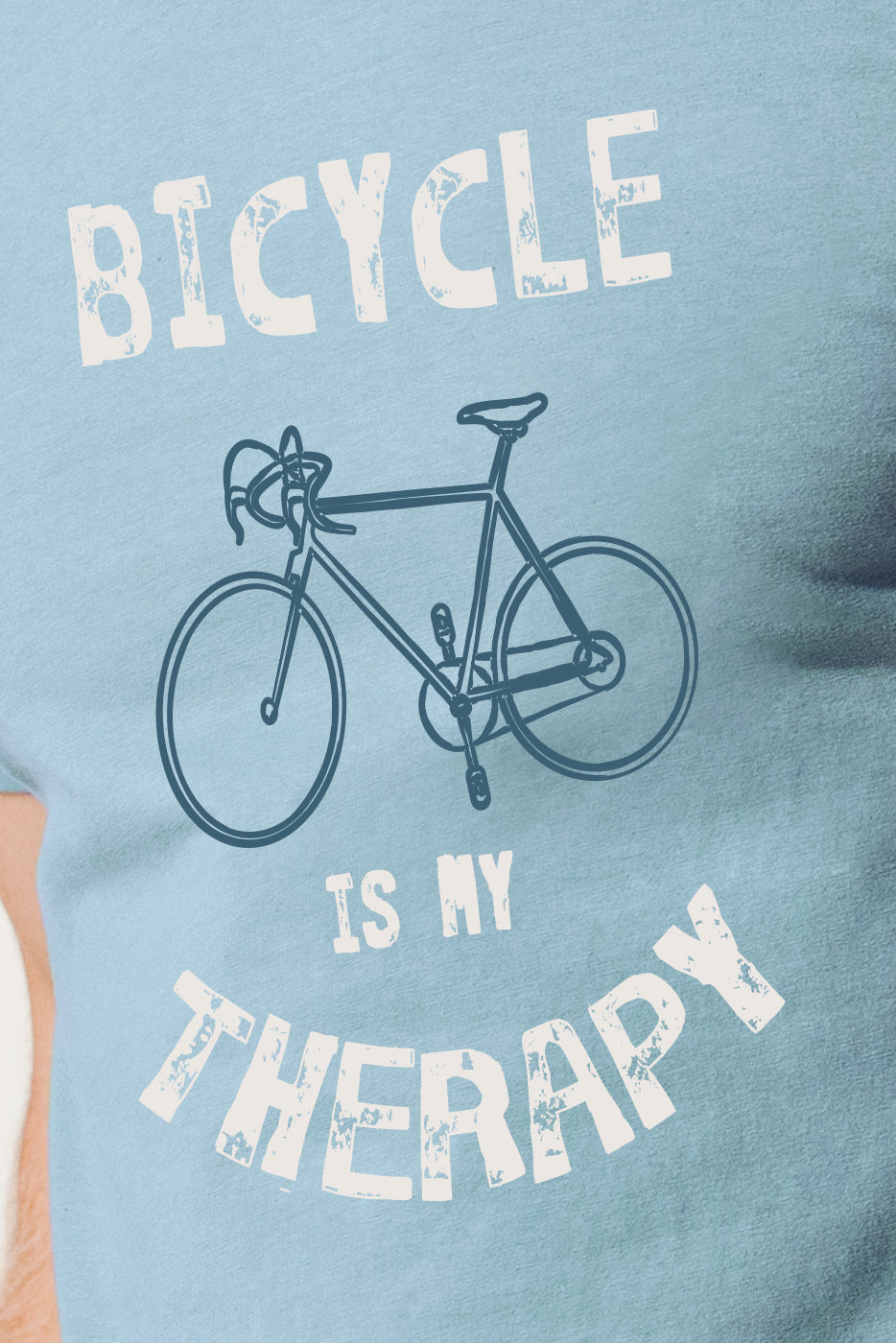 Camiseta hombre azul estampado bicicleta
