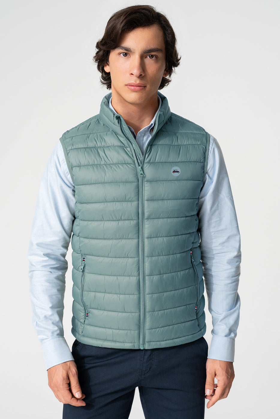 Chaleco acolchado verde hombre