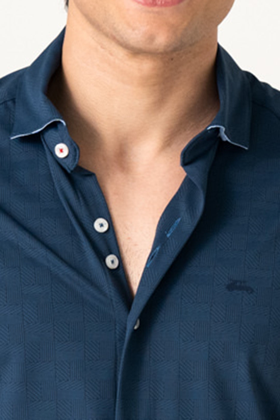 Camisa tejido técnico lisa marino